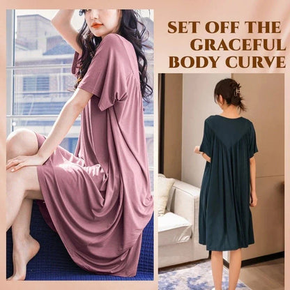 Super Soft Comfortable Short Sleeve Loose Pajama Dress